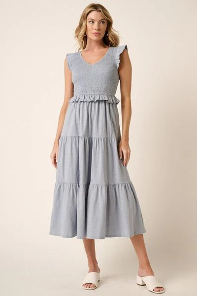 Mittoshop Smocked Ruffled Tiered Midi Dress - Lositime