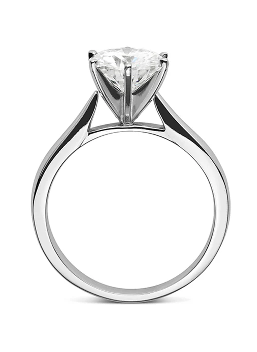 Forever Brilliant Moissanite 1.90ct Solitaire Ring in 14k White Gold - Lositime