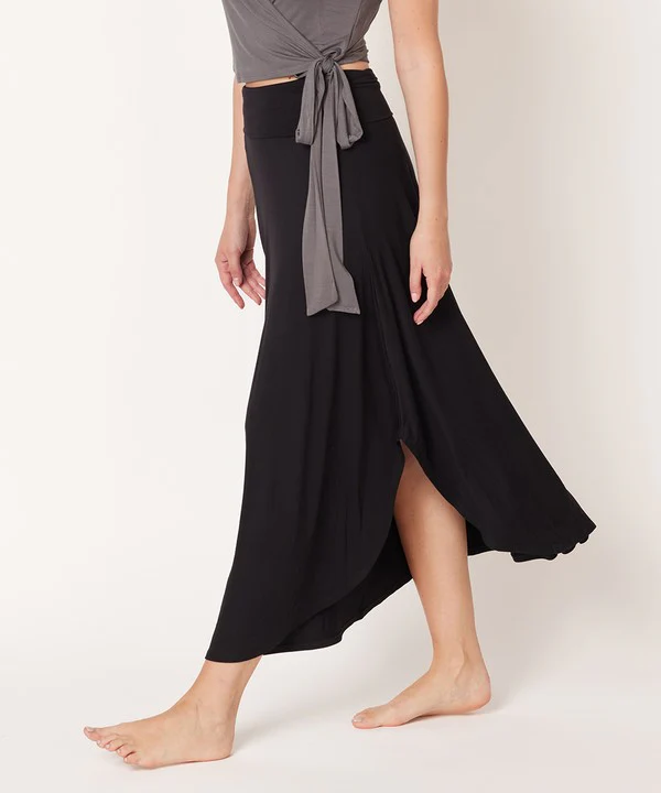 BAMBOO BAND WAIST MAXI SKIRT - Lositime