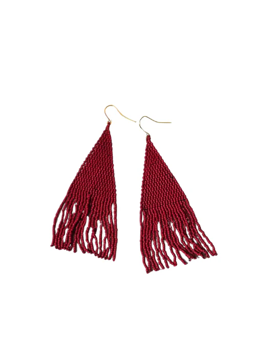 Wena Red Fringe Earrings - Lositime