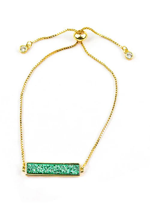 Bethany Druzy Bar Bracelet in Gold - Lositime