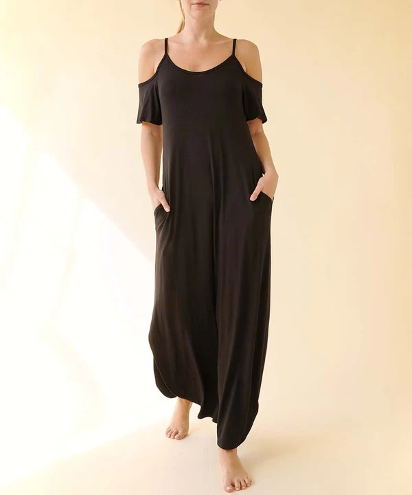 BAMBOO COLD SHOULDER MAXI DRESS - Lositime
