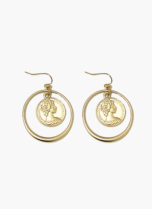 Coin Hoop Earrings - Lositime