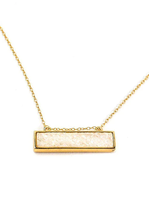 Bethany Druzy Bar Necklace in Gold - Lositime