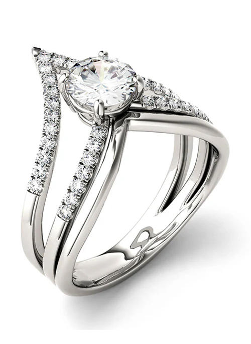 Forever Brilliant Moissanite 0.97ct Fashion Ring in Sterling Silver - Lositime
