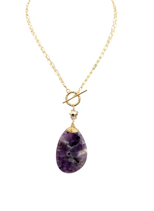 2 Way Amethyst Gold Necklace - Lositime