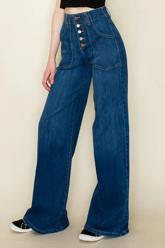 Wide leg, denim pants,  jeans, western - Lositime