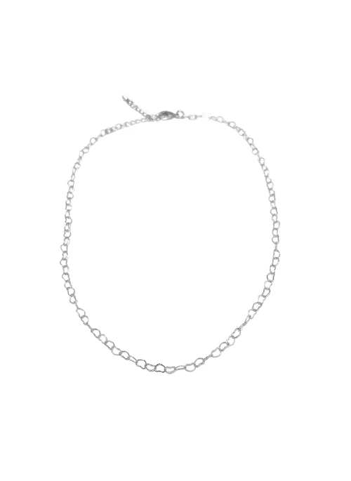 Tiny Hearts link Necklace in Silver - Lositime