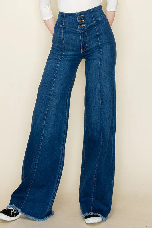 Wide leg, denim pants,  jeans, western - Lositime
