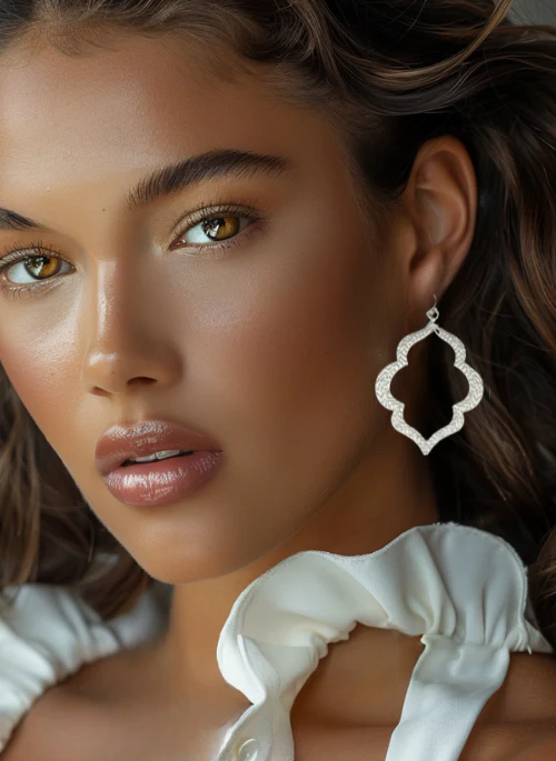 CJ Large Hammered Earrings in Matt Silver - Lositime