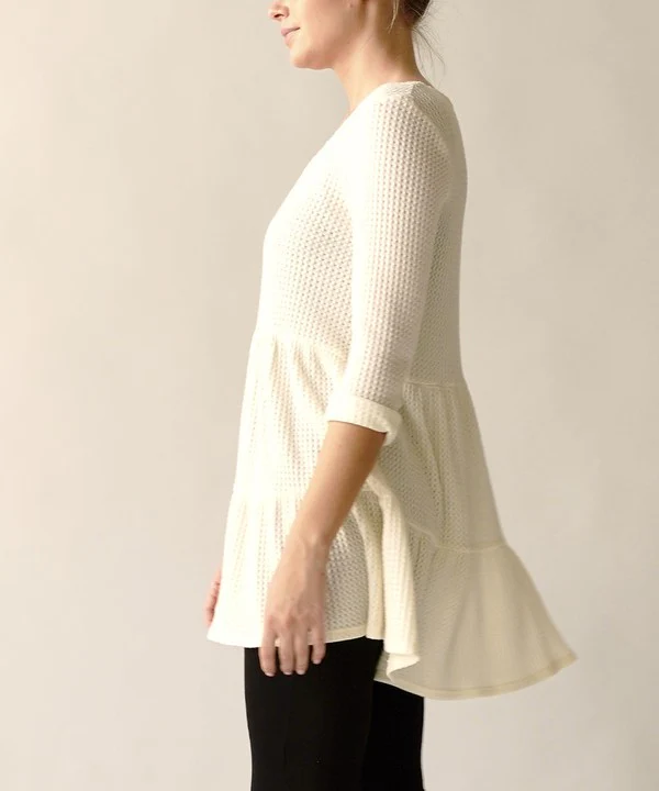 BAMBOO WAFFLE BABYDOLL TUNIC - Lositime