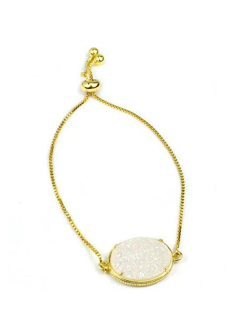 Ariana Large Oval Bracelet in Gold - Lositime