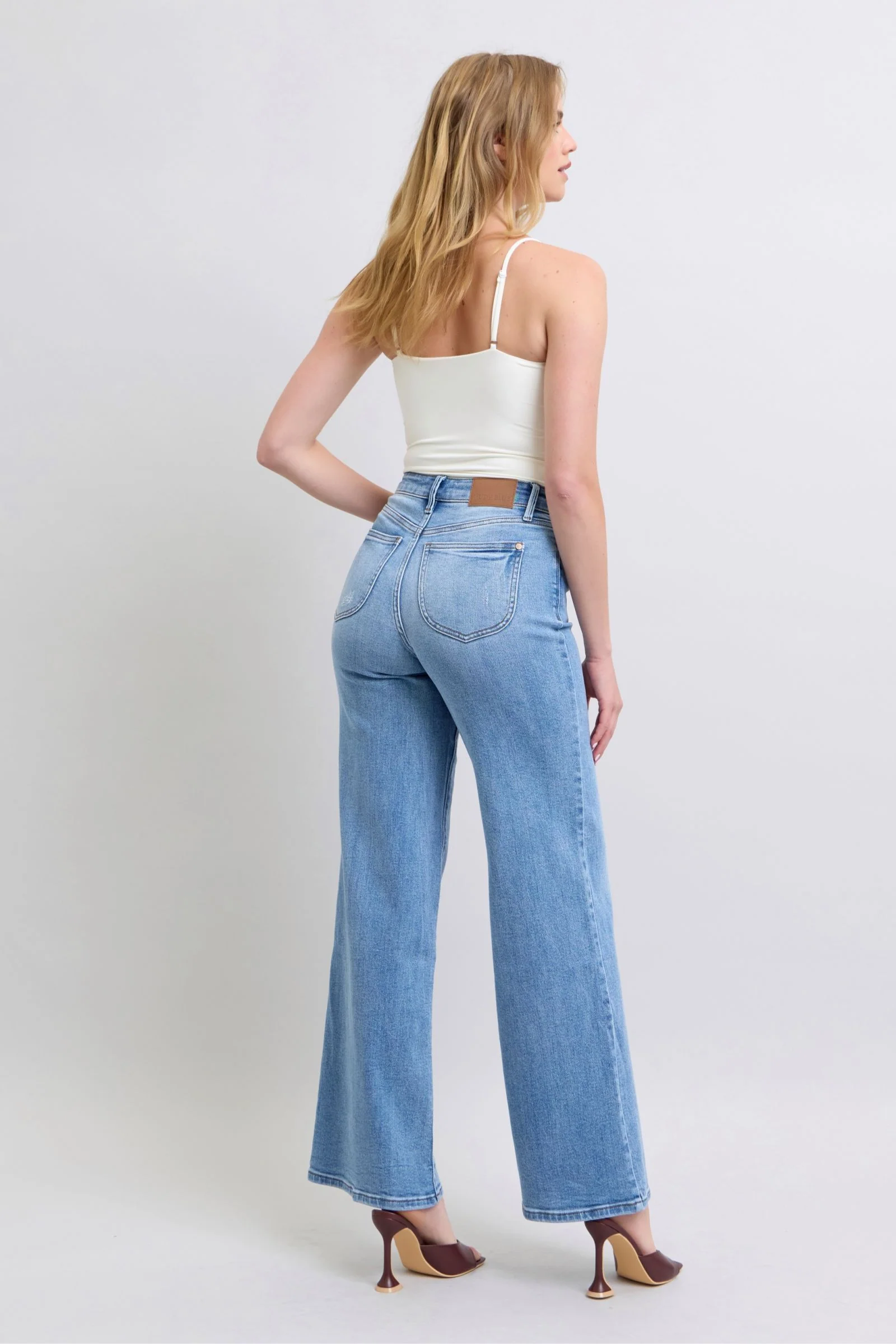 Judy Blue Full Size Wide Leg Jeans with Pockets - Lositime