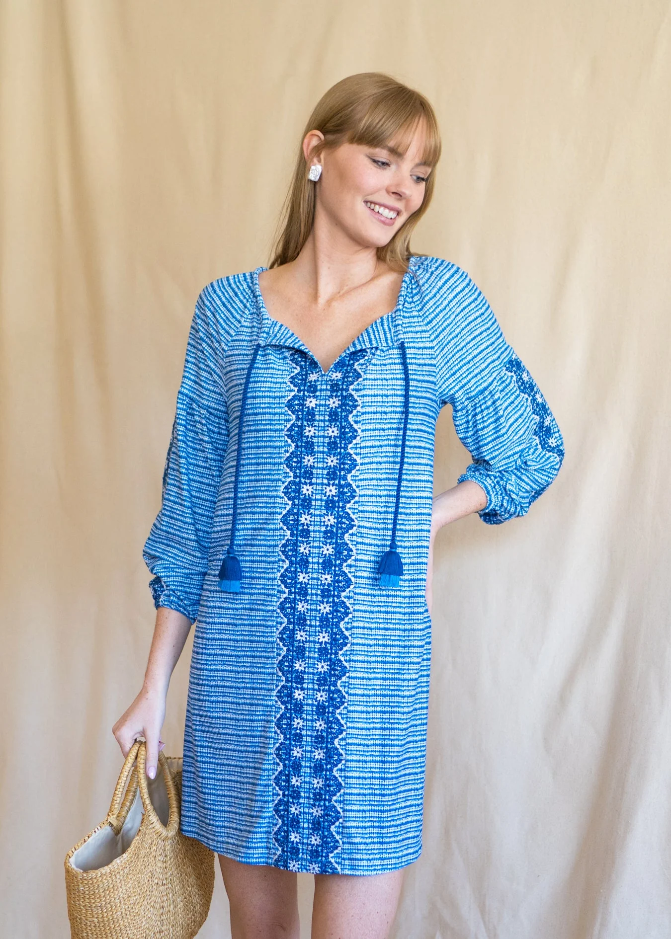 Charleston Embroidered Tassel Cover Up - Lositime