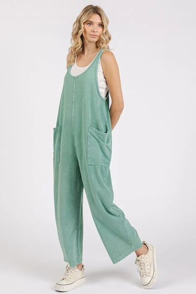 Mittoshop Scoop Neck Wide Leg Overalls - Lositime