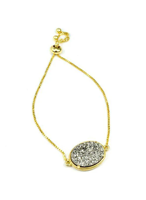 Ariana Large Oval Bracelet in Gold - Lositime