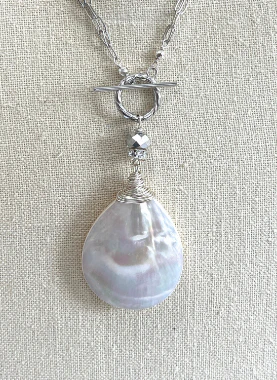 2 Way Mother of Pearl Convertible Necklace Silver - Lositime