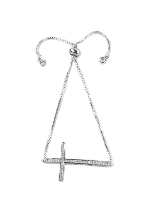CZ Cross Bolo Bracelet - Lositime