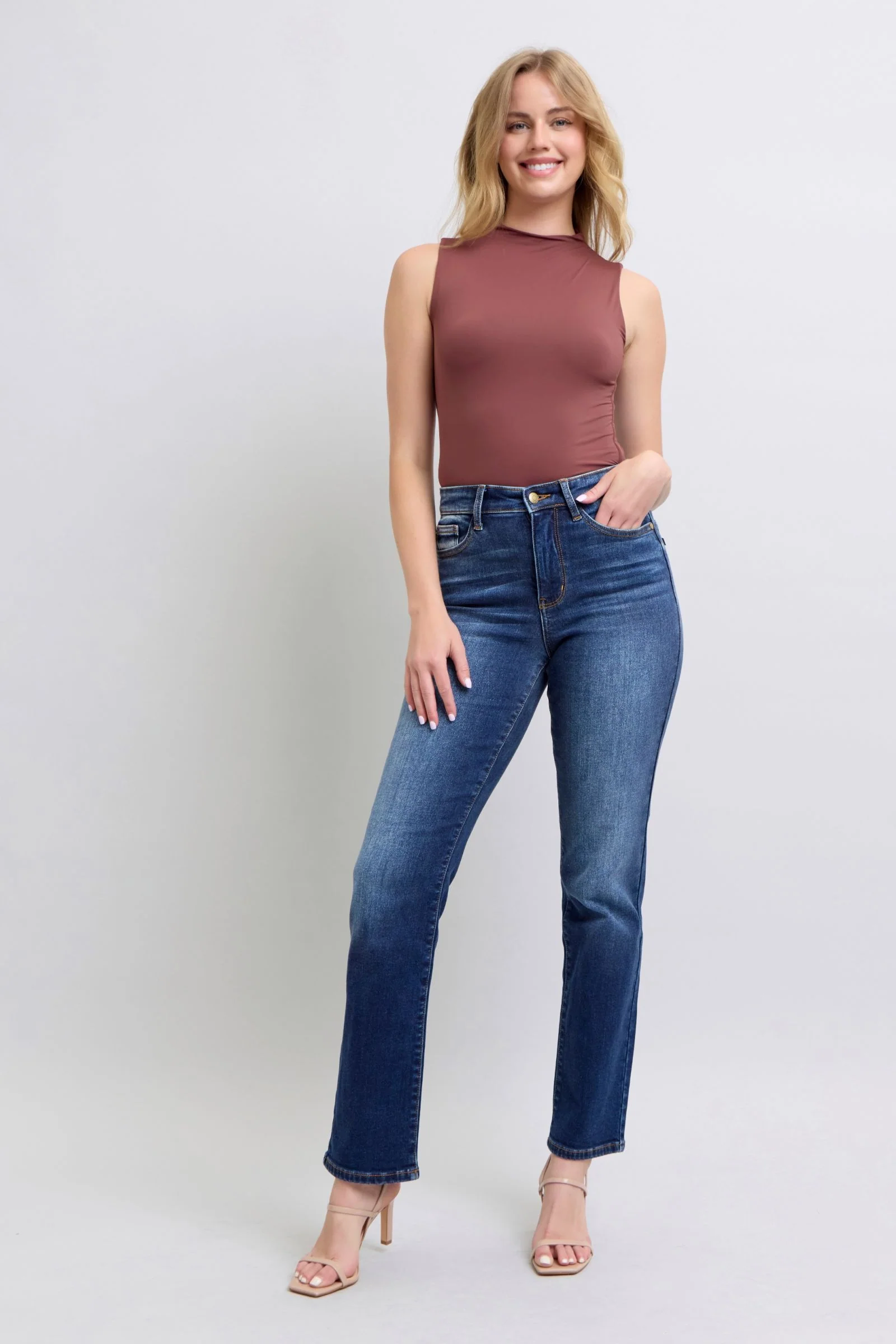 Judy Blue Full Size Washed Straight Leg Jeans with Pockets - Lositime