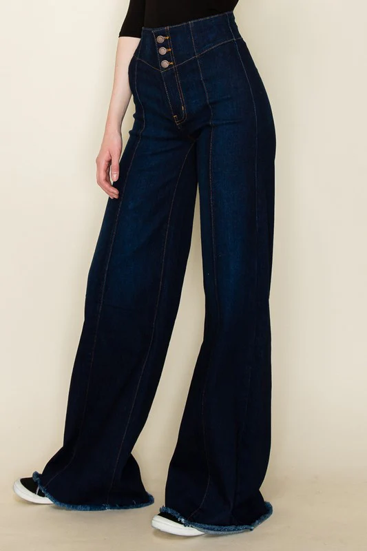 Wide leg, denim pants,  jeans, western - Lositime