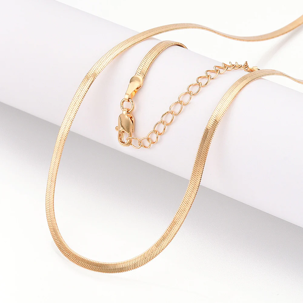 Hailey Gold Herringbone Necklace 18