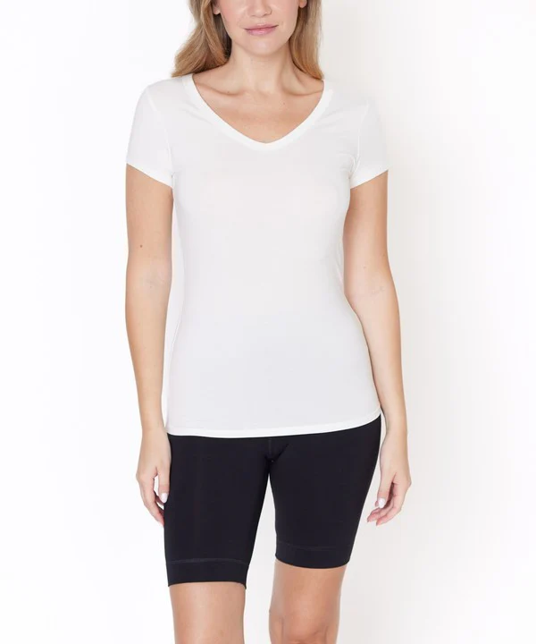 BAMBOO V NECK FITTED TOP - Lositime