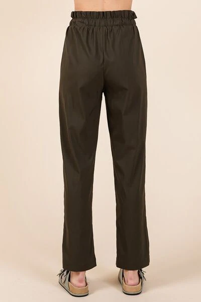 Mittoshop Paperbag Waist Tapered Straight Pants - Lositime