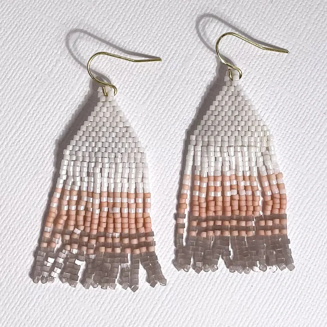 Regine Pink & Grey Fringe Earrings - Lositime