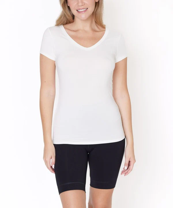 BAMBOO V NECK FITTED TOP - Lositime