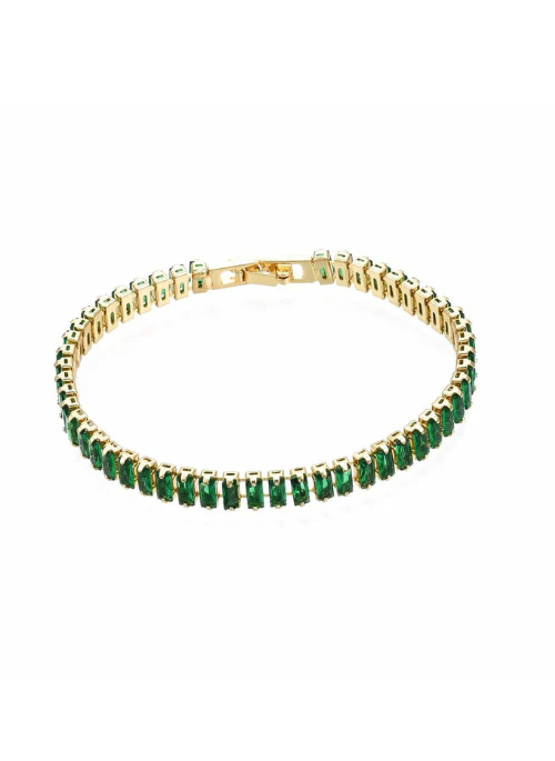 Rectangle CZ Tennis Bracelet Emerald 6mm - Lositime