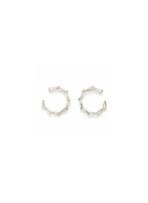 Crystal Small Gold Hoops - Lositime