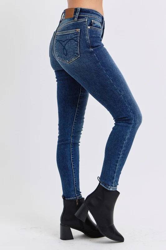 Judy Blue Full Size Run Mid-Rise Waist Skinny Jeans with Thermal Lining - Lositime