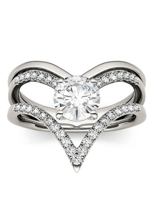 Forever Brilliant Moissanite 0.97ct Fashion Ring in Sterling Silver - Lositime