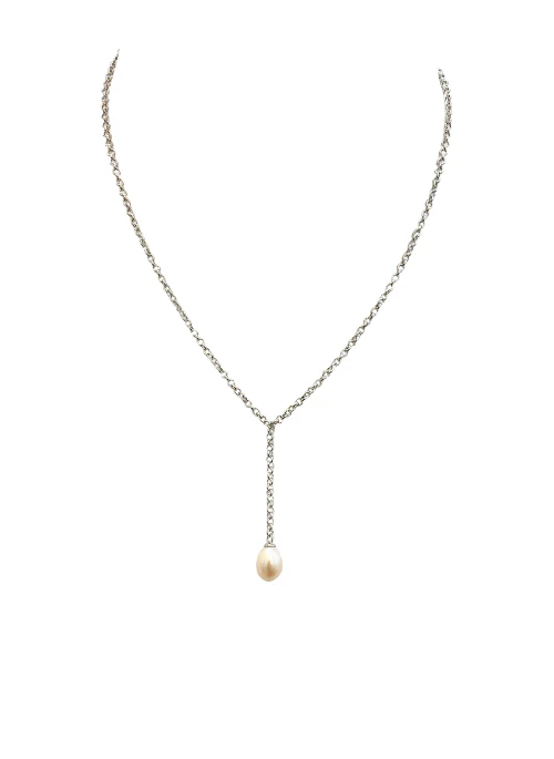 Callie Pearl Y Necklace - Lositime