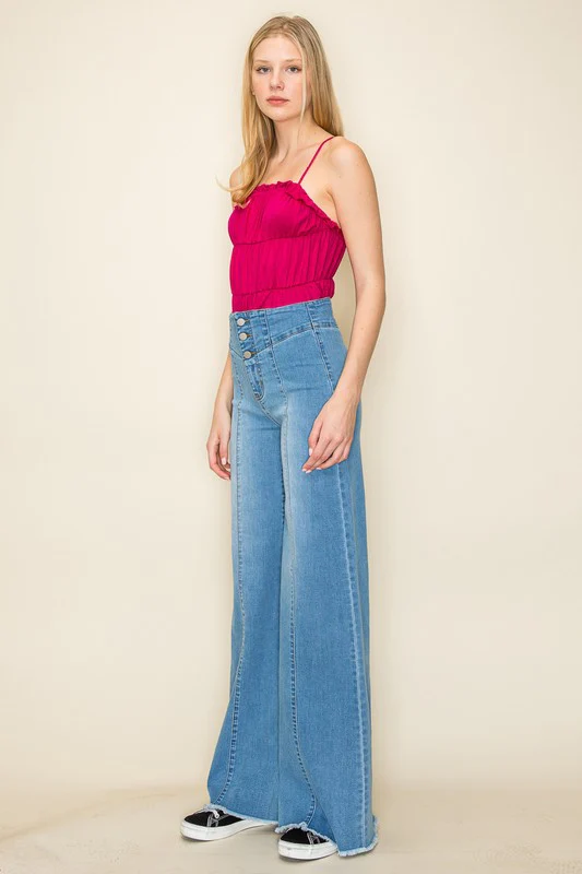 Wide leg, denim pants,  jeans, western - Lositime
