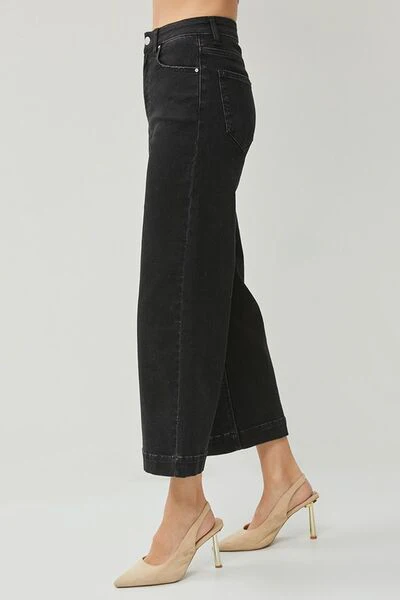 RISEN Full Size High Rise Wide Leg Ankle Jeans Plus Size - Lositime