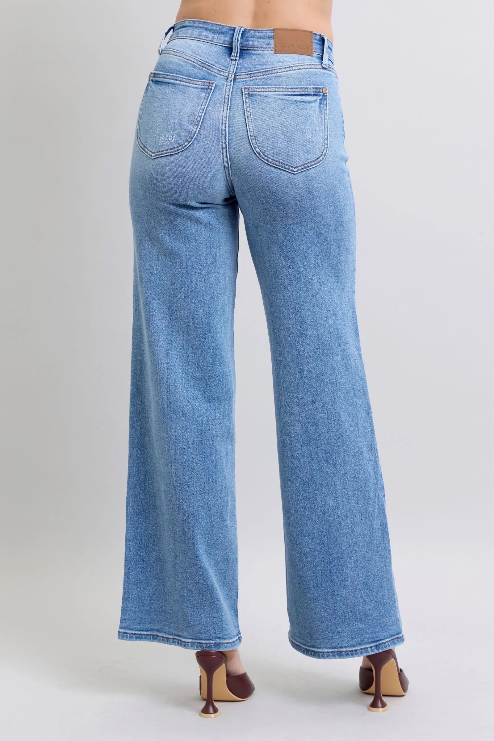 Judy Blue Full Size Wide Leg Jeans with Pockets - Lositime