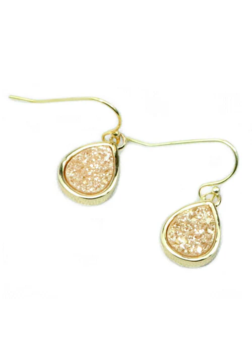 Emma Druzy Teardrop Earrings in Gold - Lositime